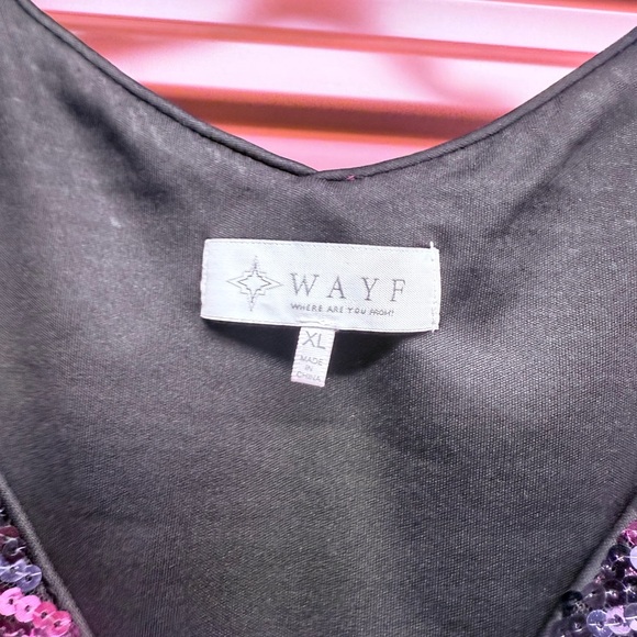 Wayf Gold and Blue Sequin Crop Camisole - Picture 2 of 3